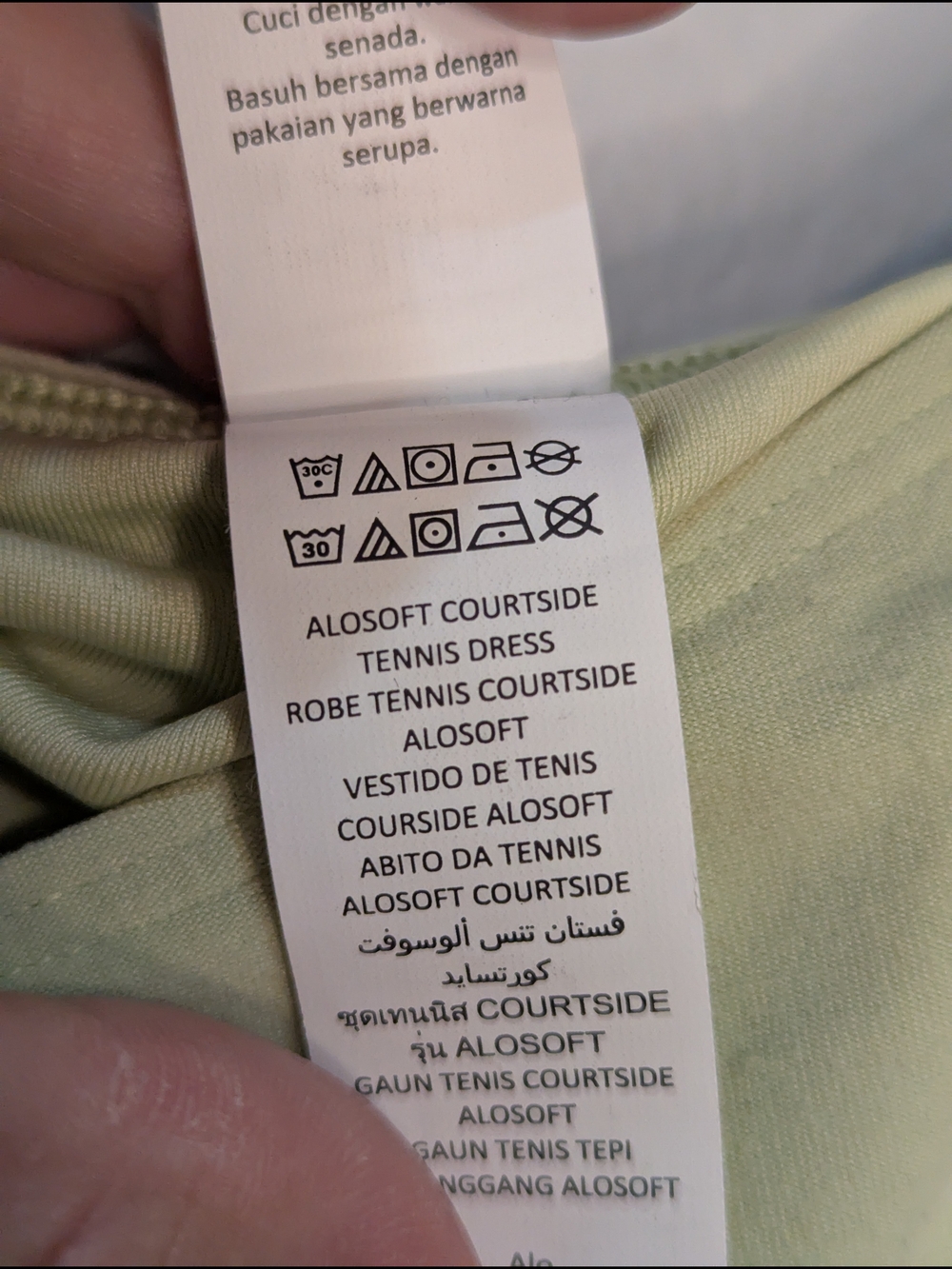 ALO Alosoft Courtside Tennis Dress in Iced Green Tea - Size S - Picture 6 of 9